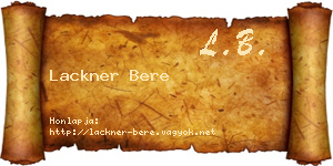 Lackner Bere névjegykártya